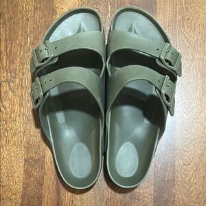 Green Double Strap Birkenstock - rubber material - waterproof - size 41 - mens 8